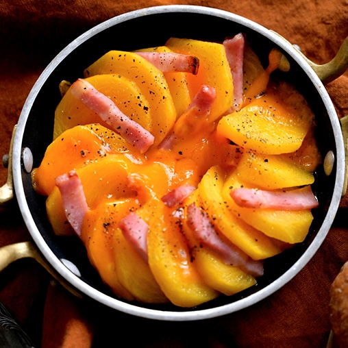 柿とベーコンのミモレット焼き